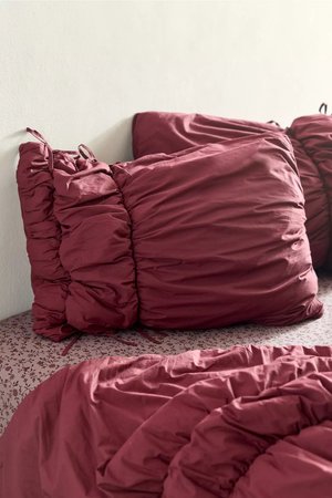 Kırmızı %100 Organik Pamuk Bürümcük Nevresim Takımı - Yün Evim® Natural Serisi