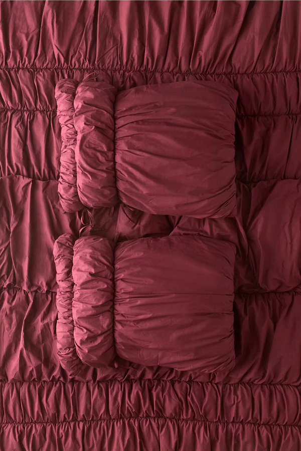 Kırmızı %100 Organik Pamuk Bürümcük Nevresim Takımı - Yün Evim® Natural Serisi