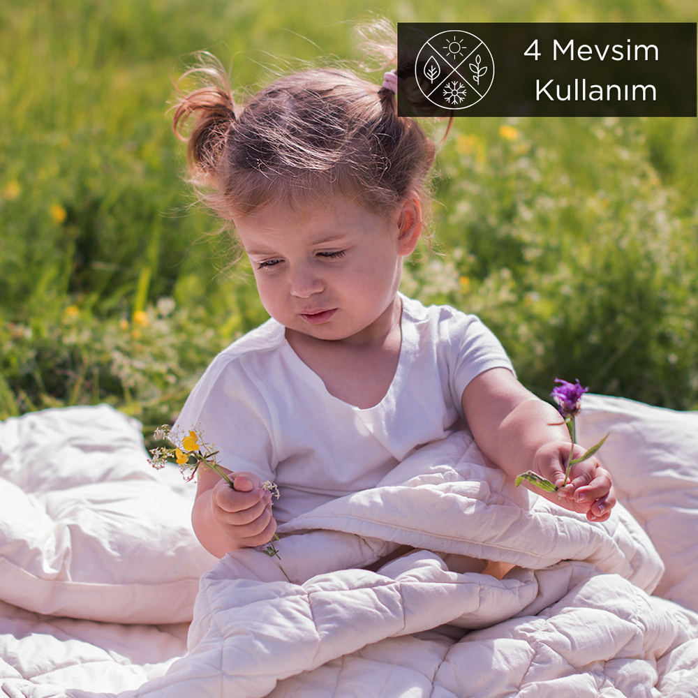 Yün Çocuk Uyku Seti | Çocuk Yastık - Çocuk Ped - Çocuk Yorgan