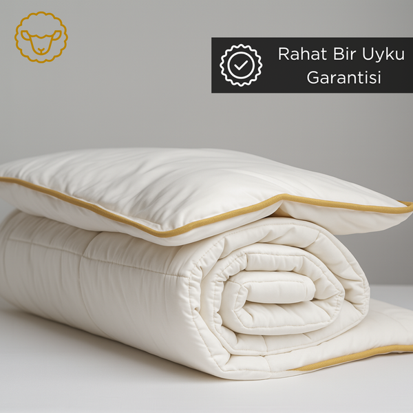Yün Çocuk Uyku Seti | Çocuk Yastık - Çocuk Ped - Çocuk Yorgan
