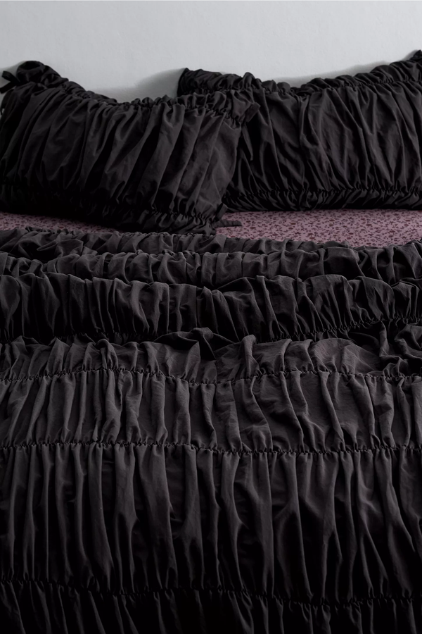 Siyah %100 Organik Pamuk Bürümcük Nevresim Takımı - Yün Evim® Natural Serisi