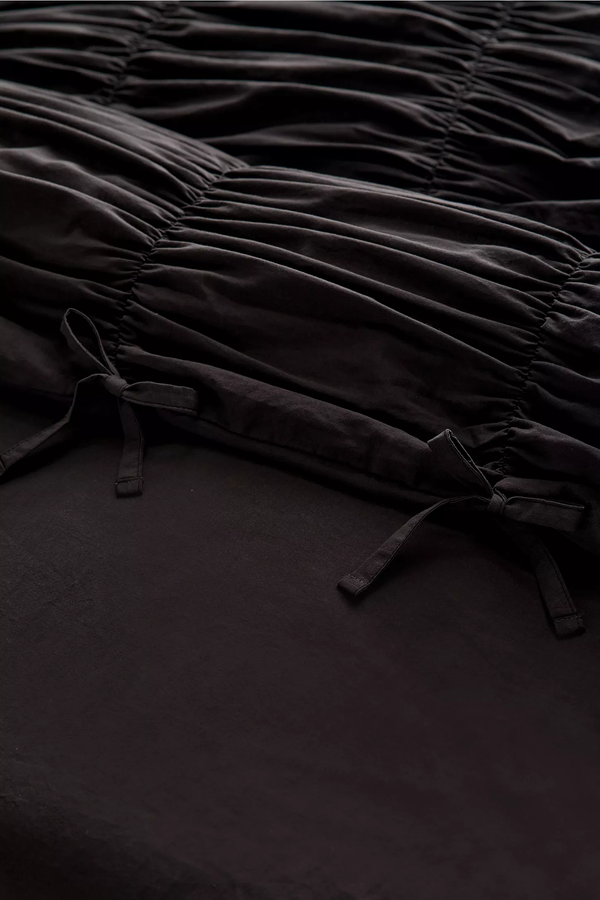 Siyah %100 Organik Pamuk Bürümcük Nevresim Takımı - Yün Evim® Natural Serisi