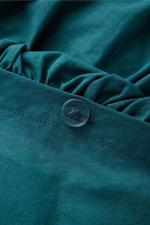 Petrol Yeşili %100 Organik Pamuk Bürümcük Nevresim Takımı - Yün Evim® Natural Serisi