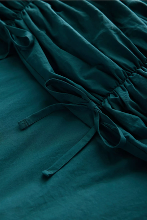 Petrol Yeşili %100 Organik Pamuk Bürümcük Nevresim Takımı - Yün Evim® Natural Serisi