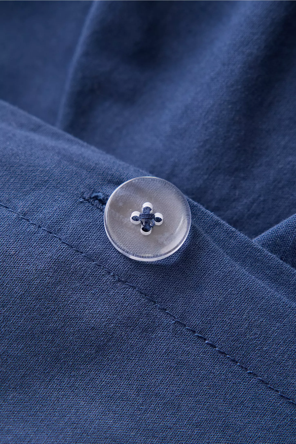 Lacivert %100 Organik Pamuk Bürümcük Nevresim Takımı - Yün Evim® Natural Serisi