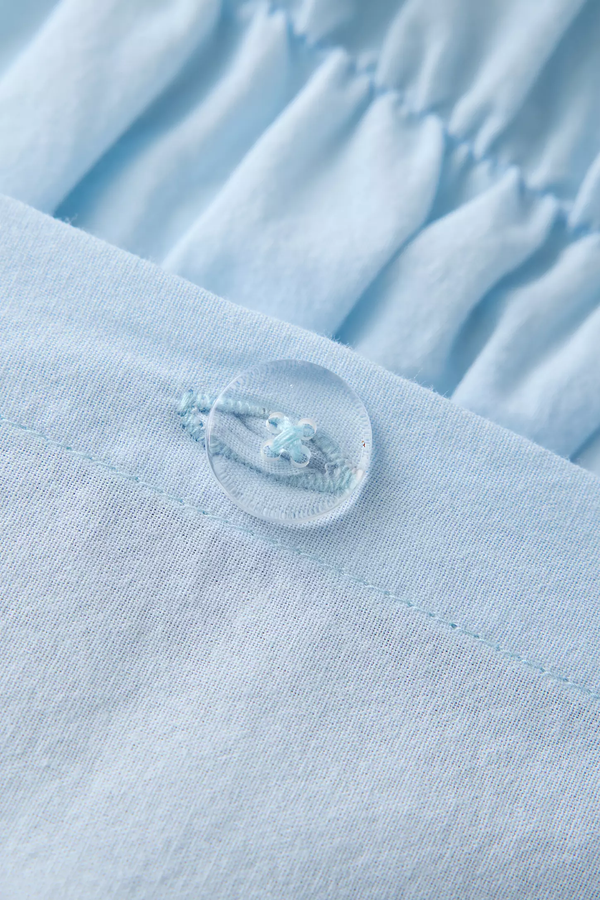 Bebek Mavisi %100 Organik Pamuk Bürümcük Nevresim Takımı - Yün Evim® Natural Serisi