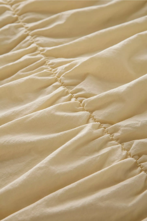 Sarı %100 Organik Pamuk Bürümcük Nevresim Takımı - Yün Evim® Natural Serisi