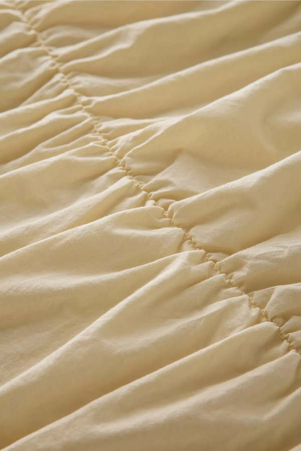 Sarı %100 Organik Pamuk Bürümcük Nevresim Takımı - Yün Evim® Natural Serisi