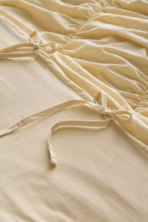 Sarı %100 Organik Pamuk Bürümcük Nevresim Takımı - Yün Evim® Natural Serisi