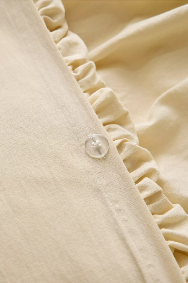 Sarı %100 Organik Pamuk Bürümcük Nevresim Takımı - Yün Evim® Natural Serisi