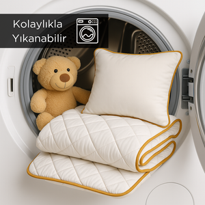 Yün Çocuk Uyku Seti | Çocuk Yastık - Çocuk Ped - Çocuk Yorgan