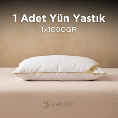 1 Adet Doğal Kuzu Boncuk Yünü Yastık 50x70 cm 1000 GR Merinos Kuzu Yünü