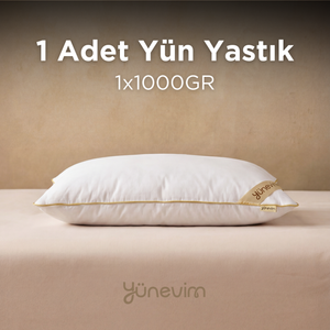 1 Adet Doğal Kuzu Boncuk Yünü Yastık 50x70 cm 1000 GR Merinos Kuzu Yünü