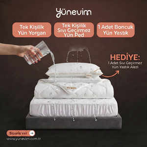 Tek Kişilik Çeyiz Seti (1 Adet Sıvı Geçirmez Yün Yastık Alezi Hediyeli )