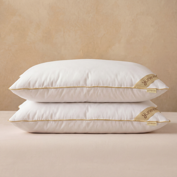 2 Adet Doğal Boncuk Kuzu Yünü Yastık 50x70 cm 2x1000 GR Merinos Kuzu Yünü