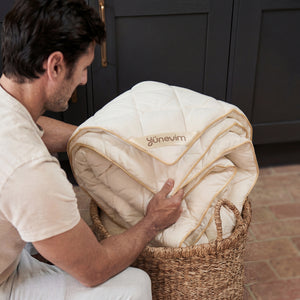 Çift Kişilik Kuzu Yünü Yorgan 195x215 cm 3 kg Merinos Kuzu Yünü