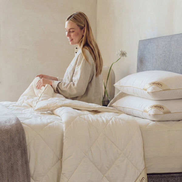 Çift Kişilik Kuzu Yünü Yorgan 195x215 cm 3 kg Merinos Kuzu Yünü